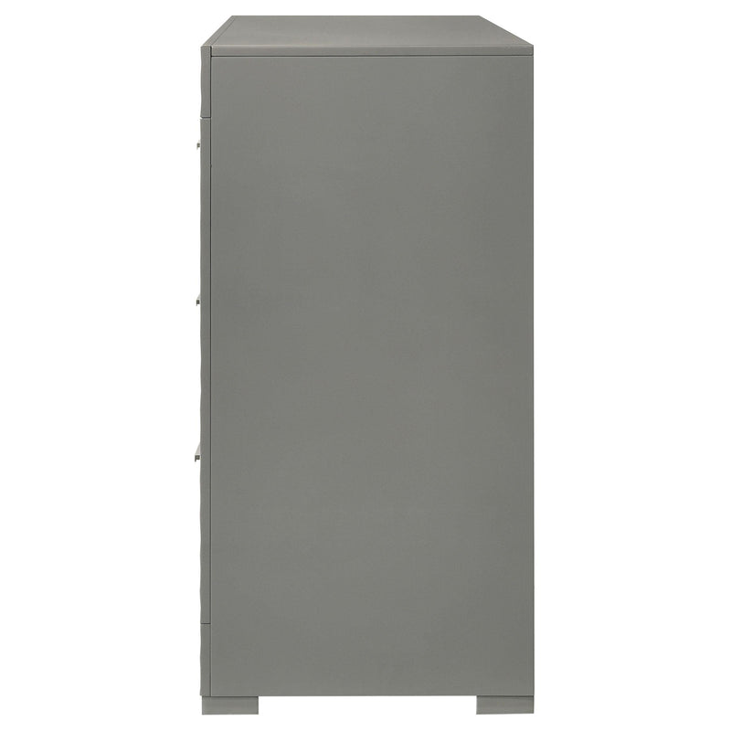 Coaster Furniture Ives 224973 6-Drawer Dresser Cabinet - Grey High Gloss IMAGE 4