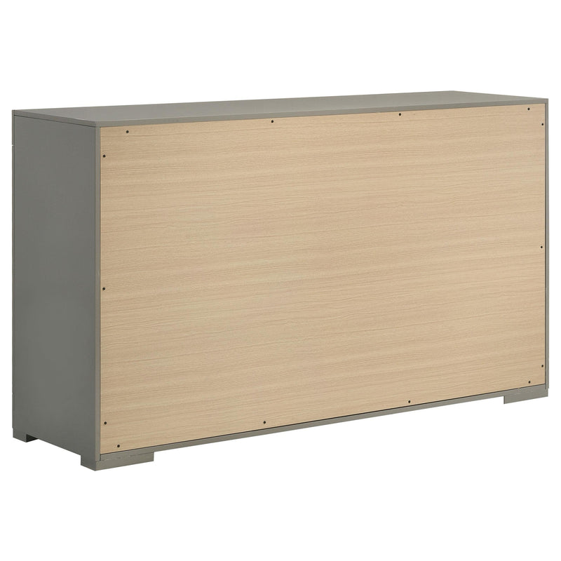  Coaster Furniture Ives 224973 6-Drawer Dresser Cabinet - Grey High Gloss IMAGE 5