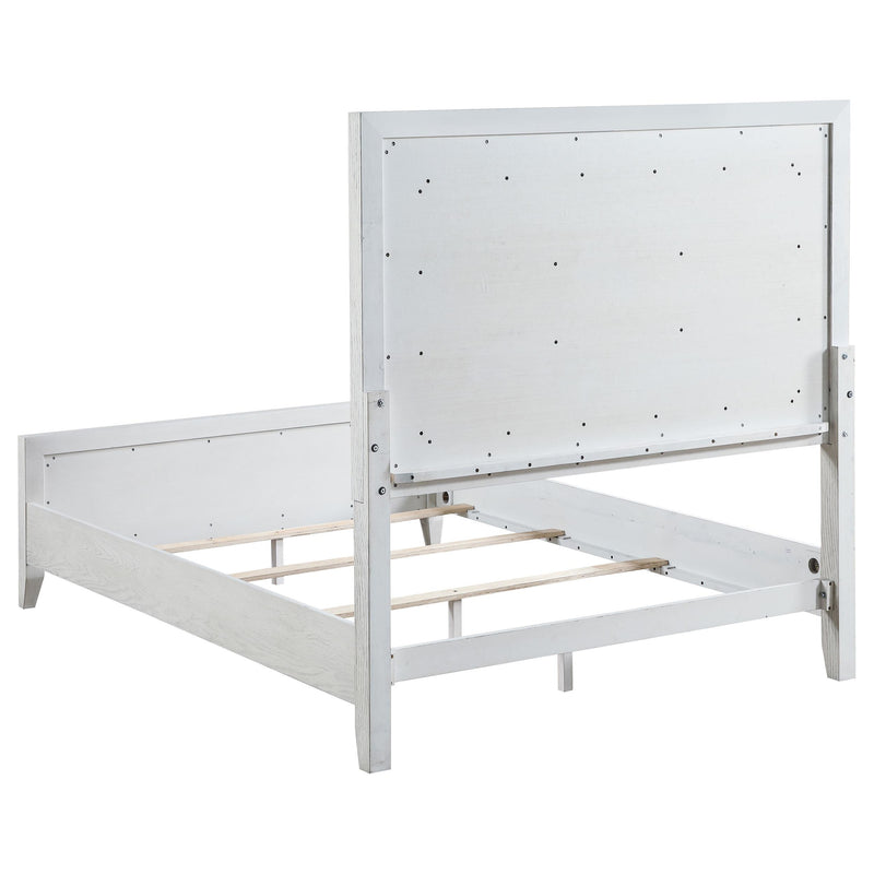 Coaster Furniture Marielle 224841Q Queen Upholstered Panel Bed - Distressed White IMAGE 3