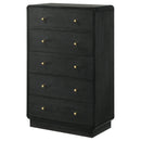  Coaster Furniture Cavelle 223665 5-Drawer Chest of Drawers - Black IMAGE 3