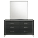 Coaster Furniture Lucia 224993M 6-Drawer Dresser and Mirror - Black IMAGE 2