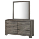  Coaster Furniture Wright 223343M 6-Drawer Dresser and Mirror - Brown Oak IMAGE 3