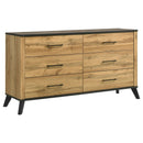 Coaster Furniture Kaywood 225003 6-Drawer Dresser Cabinet - Natural Pine IMAGE 1