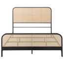 Coaster Furniture Lanewood 360250Q Open Cane Webbing Metal Queen Bed - Black IMAGE 2