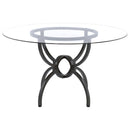  Coaster Furniture Aviano 108291BG Round 48-inch Glass Top Metal Dining Table - Gunmetal IMAGE 2