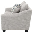  Coaster Furniture Tomkins 509672 Boucle Upholstered Loveseat - Light Grey IMAGE 4