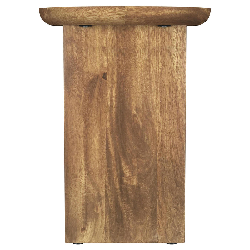  Coaster Furniture Fletcher 930029 Oval Solid Mango Wood Accent Side Table - Brown IMAGE 6