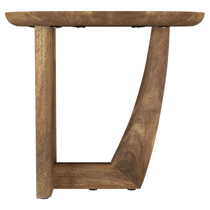  Coaster Furniture Fletcher 930029 Oval Solid Mango Wood Accent Side Table - Brown IMAGE 8
