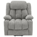  Coaster Furniture Houston 602284P Upholstered Power Lift Recliner - Grey IMAGE 4