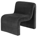  Coaster Furniture Drayton 907526 Upholstered Curved Armless Accent Chair - Black IMAGE 3