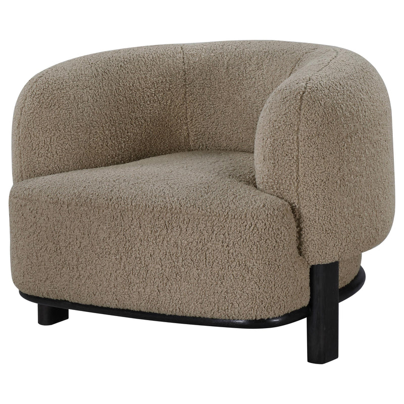  Coaster Furniture Lawler 903170 Upholstered Barrel Back Accent Chair - Mushroom IMAGE 3