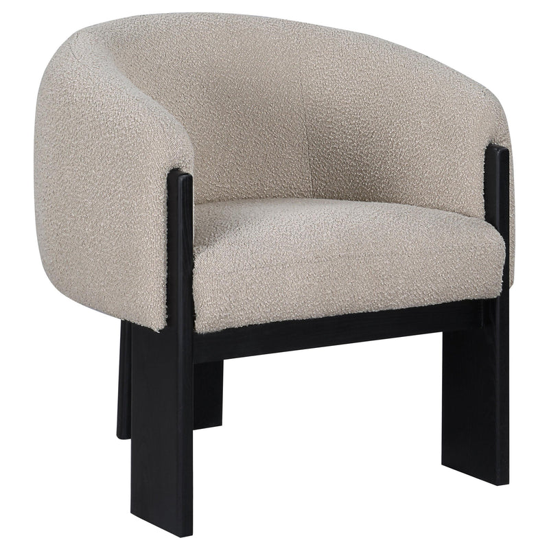  Coaster Furniture Valdez 903165 Boucle Upholstered Barrel Back Accent Chair - Beige IMAGE 1