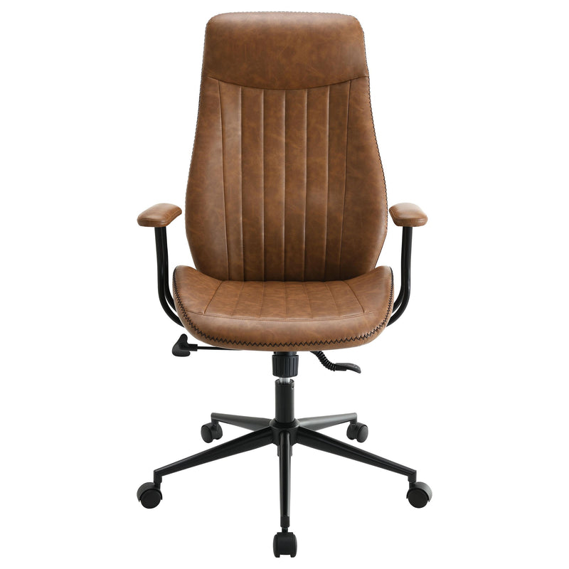  Coaster Furniture Ranger 801941 Upholstered Adjustable Home Office Desk Chair - Brown IMAGE 2