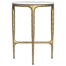  Coaster Furniture Baldwin 930081 Round Marble Top Side Table - White and Gold IMAGE 4