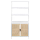 Coaster Furniture Amherst 961652 3-shelf Radio Weave Cane Metal Accent Cabinet - White IMAGE 2