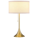  Coaster Furniture Elmira 920241 24-inch Drum Shade Metal Table Lamp - Gold IMAGE 1