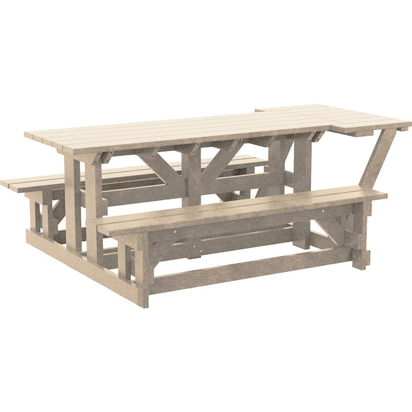  C.R. Plastic Products T52WC-07 Wheelchair Accessible 72" Rectangular Picnic Table - Beige IMAGE 1