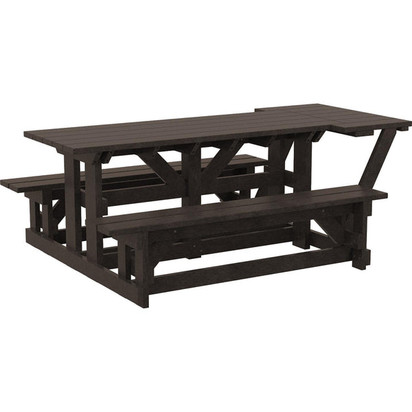  C.R. Plastic Products T52WC-16 Wheelchair Accessible 72" Rectangular Picnic Table - Chocolate IMAGE 1