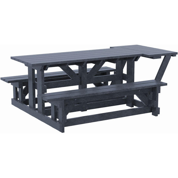  C.R. Plastic Products T52WC-18 Wheelchair Accessible 72" Rectangular Picnic Table - Slate Grey IMAGE 1