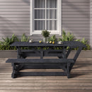  C.R. Plastic Products T52WC-18 Wheelchair Accessible 72" Rectangular Picnic Table - Slate Grey IMAGE 2