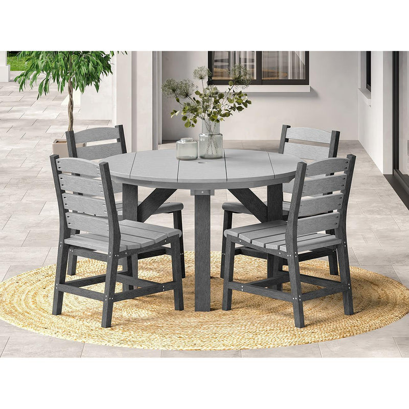  C.R. Plastic Products T05-18-19 48" Round Dining Table - Light Grey/Slate Grey IMAGE 2
