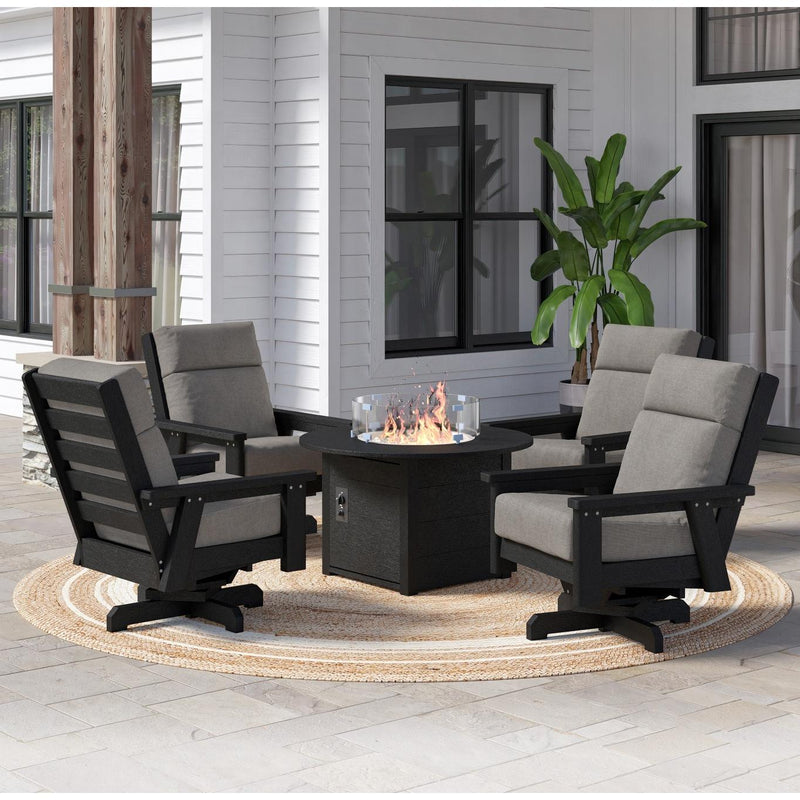  C.R. Plastic Products Charleston DSF294-14 High Back Swivel Arm Chair - Black IMAGE 2