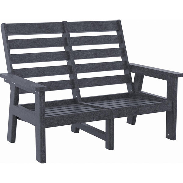  C.R. Plastic Products Charleston DSF292-18 High Back Loveseat - Slate Grey IMAGE 1