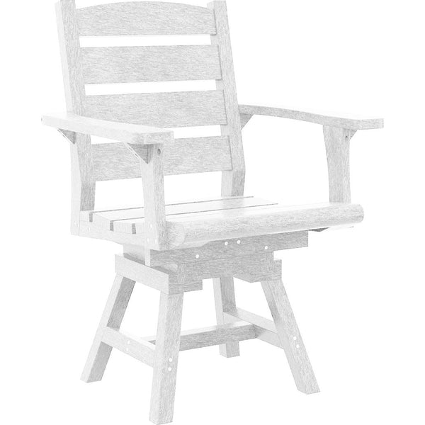  C.R. Plastic Products Napa C322-02 Dining Swivel Arm Chair - White IMAGE 1