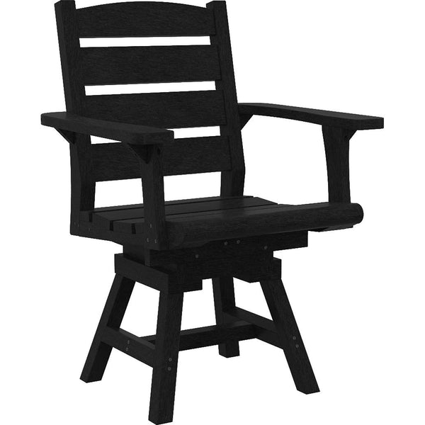  C.R. Plastic Products Napa C322-14 Dining Swivel Arm Chair - Black IMAGE 1