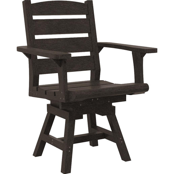  C.R. Plastic Products Napa C322-16 Dining Swivel Arm Chair - Chocolate IMAGE 1