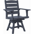  C.R. Plastic Products Napa C322-18 Dining Swivel Arm Chair - Slate Grey IMAGE 1