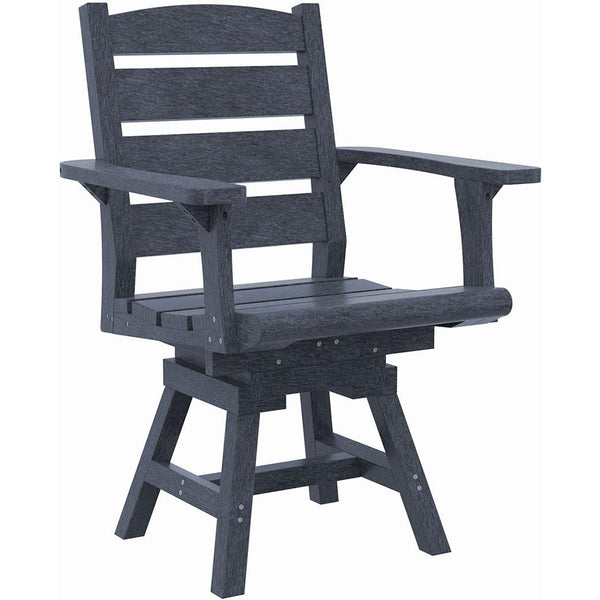  C.R. Plastic Products Napa C322-18 Dining Swivel Arm Chair - Slate Grey IMAGE 1