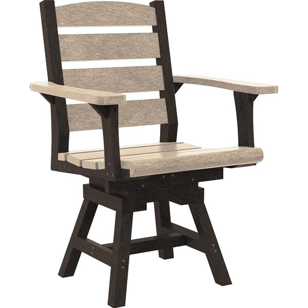  C.R. Plastic Products Napa C322-16-07 Dining Swivel Arm Chair - Beige/Chocolate IMAGE 1
