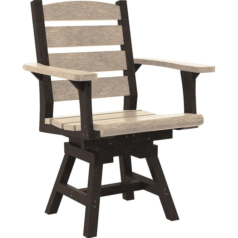 C.R. Plastic Products Napa C322-16-07 Dining Swivel Arm Chair - Beige/Chocolate IMAGE 1