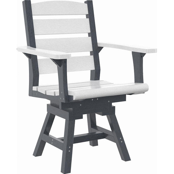  C.R. Plastic Products Napa C322-18-02 Dining Swivel Arm Chair - Slate Grey/White IMAGE 1