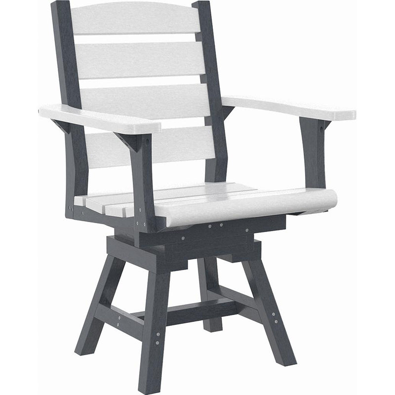  C.R. Plastic Products Napa C322-18-02 Dining Swivel Arm Chair - Slate Grey/White IMAGE 1