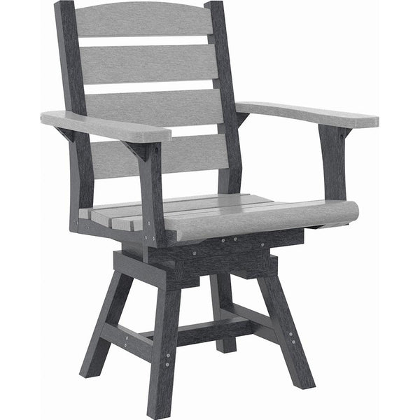  C.R. Plastic Products Napa C322-18-19 Dining Swivel Arm Chair - Light Grey/Slate Grey IMAGE 1