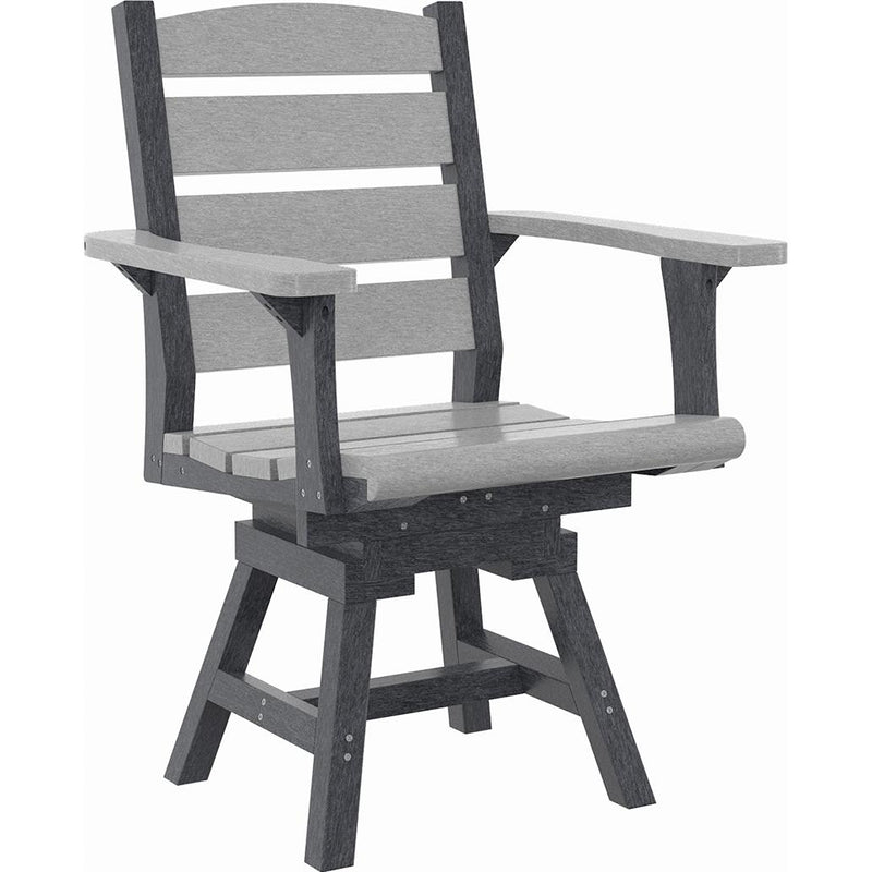  C.R. Plastic Products Napa C322-18-19 Dining Swivel Arm Chair - Light Grey/Slate Grey IMAGE 1