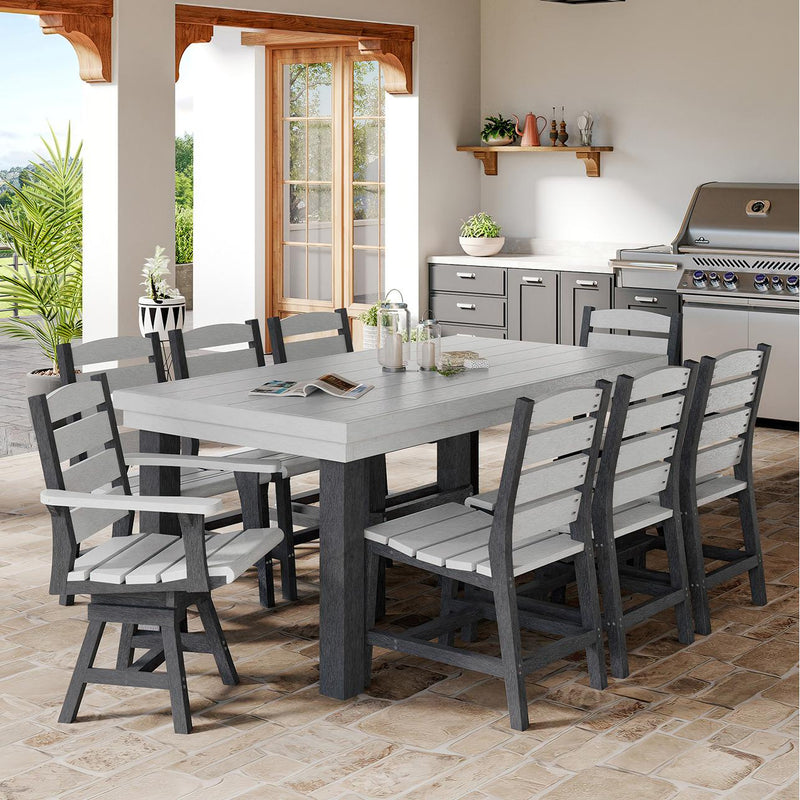  C.R. Plastic Products Napa C322-18-19 Dining Swivel Arm Chair - Light Grey/Slate Grey IMAGE 2
