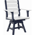  C.R. Plastic Products Napa C322-20-02 Dining Swivel Arm Chair - Navy/White IMAGE 1