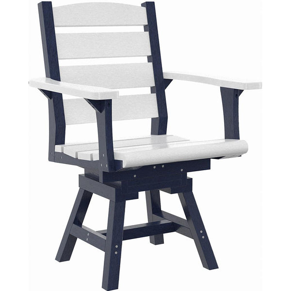  C.R. Plastic Products Napa C322-20-02 Dining Swivel Arm Chair - Navy/White IMAGE 1