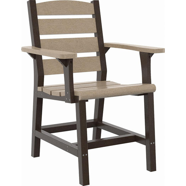  C.R. Plastic Products Napa C323-16-07 Dining Arm Chair - Beige/Chocolate IMAGE 1