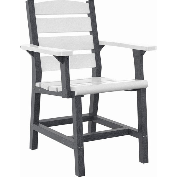  C.R. Plastic Products Napa C323-18-02 Dining Arm Chair - Slate Grey/White IMAGE 1