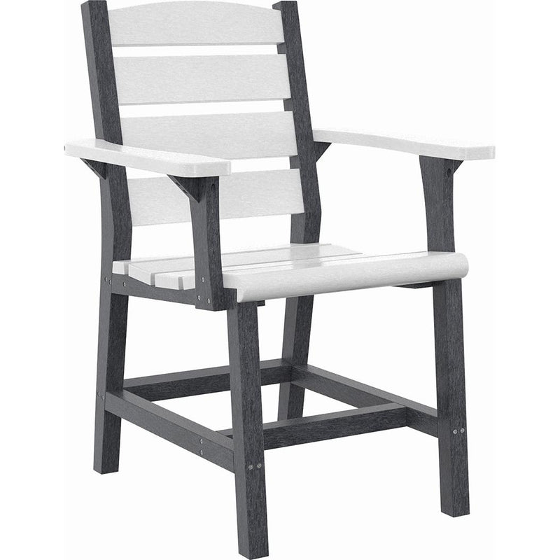  C.R. Plastic Products Napa C323-18-02 Dining Arm Chair - Slate Grey/White IMAGE 1