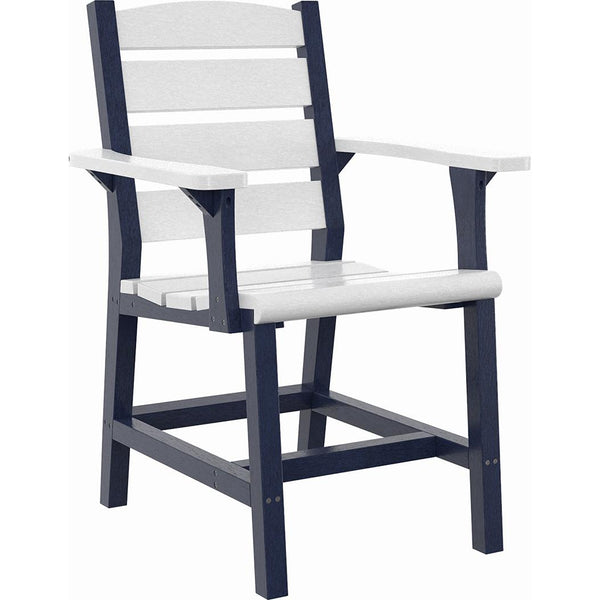  C.R. Plastic Products Napa C323-20-02 Dining Arm Chair - Navy/White IMAGE 1