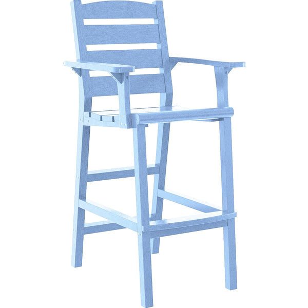  C.R. Plastic Products Napa C313-12 Pub Arm Chair - Sky Blue IMAGE 1