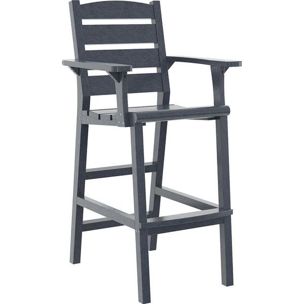  C.R. Plastic Products Napa C313-18 Pub Arm Chair - Slate Grey IMAGE 1