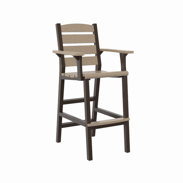  C.R. Plastic Products Napa C313-16-07 Pub Arm Chair - Beige/Chocolate IMAGE 1