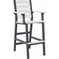  C.R. Plastic Products Napa C313-18-02 Pub Arm Chair - Slate Grey/White IMAGE 1