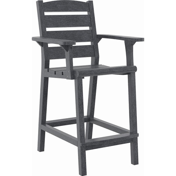  C.R. Plastic Products Napa C313C-18 Counter Arm Chair - Slate Grey IMAGE 1